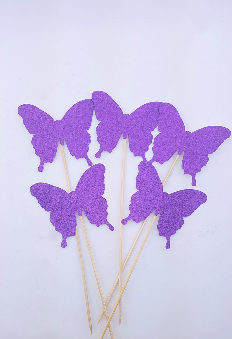 Glitter Butterfly Decoration Butterfly Baby Shower Garden Etsy