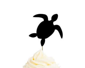 Sea Turtle | Cupcake Toppers or Confetti | Die Cut Shapes | CARDSTOCK