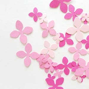 Confeti de pétalos de flores, Pétalos de hortensia, Decoraciones de fiesta de princesas, CARTULINA