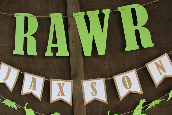 Dinosaur Party Decorations Rawr Banner Tropical Baby Etsy