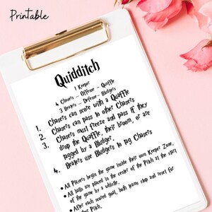 Quidditch Rules Printable Sign, Wizarding World Birthday Party Games - Etsy