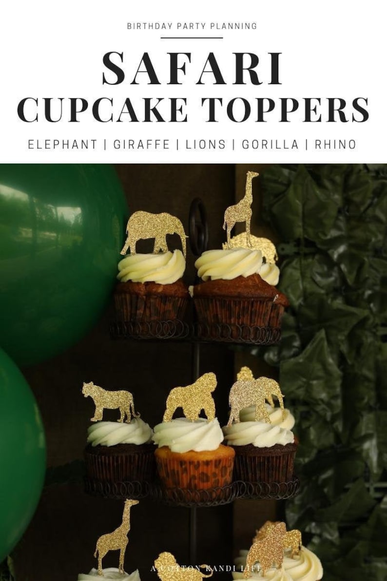 Safari Cupcake Toppers Safari Party Theme Birthday Party Etsy