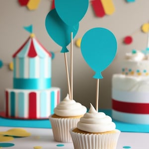 Globos / Adornos para cupcakes o confeti / Formas troqueladas / CARTULINA