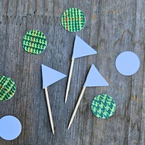 Adornos para cupcakes con bandera de golf / Decoraciones para cumpleaños de golf / CARTULINA