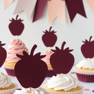 Fresa / Adornos para cupcakes o confeti / Formas troqueladas / CARTULINA