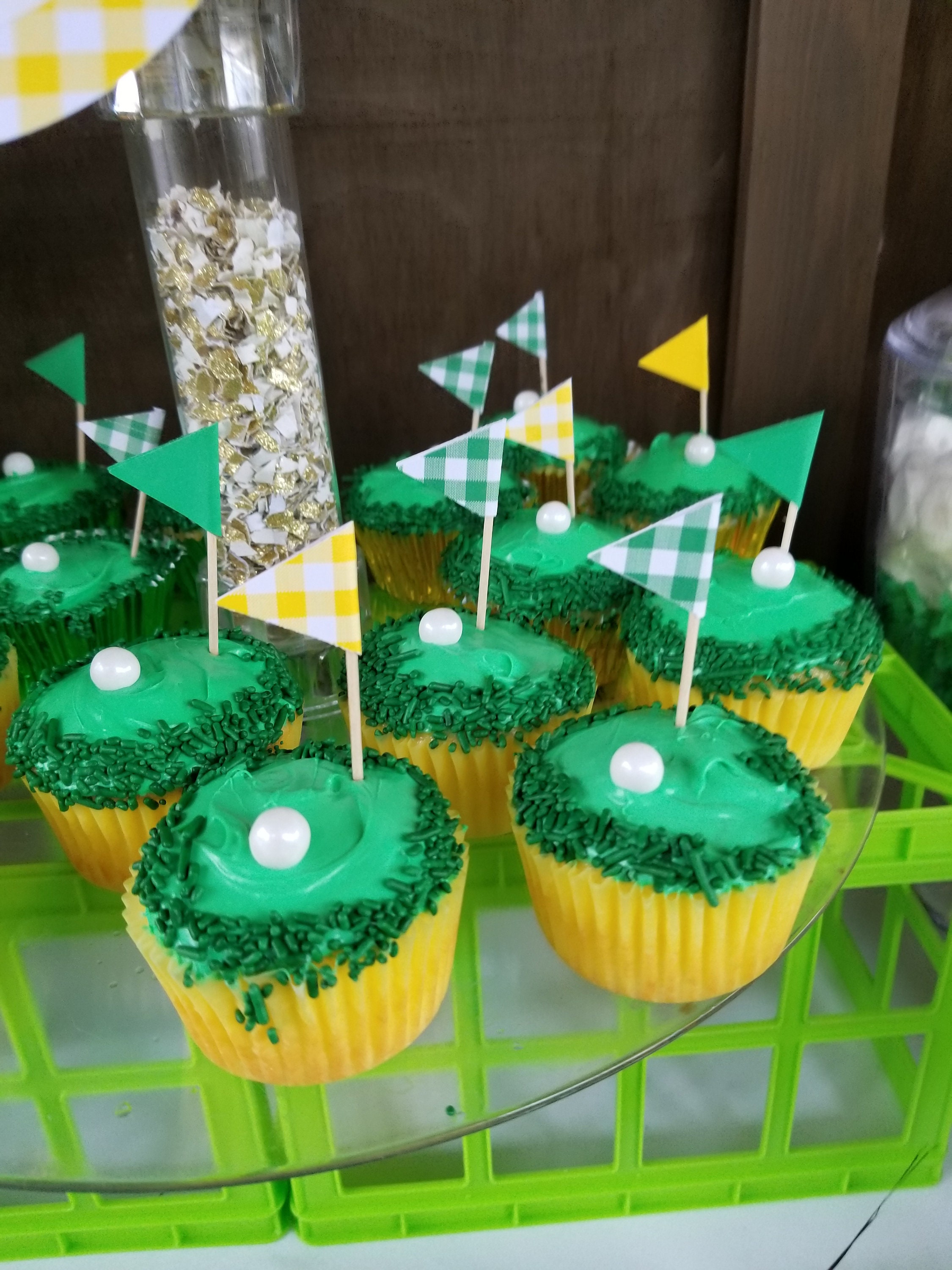 Golf Flag Cupcake Toppers Golf Birthday Birthday Etsy Canada