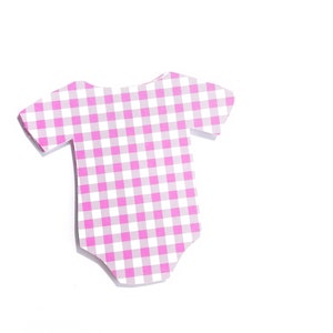 Recortes de Onesie a cuadros / Tarjetas de consejos para bebés, Baby Shower / 4"/ COLORES A CUADROS