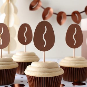 Granos de café / Adornos para cupcakes o confeti / Formas troqueladas / CARTULINA