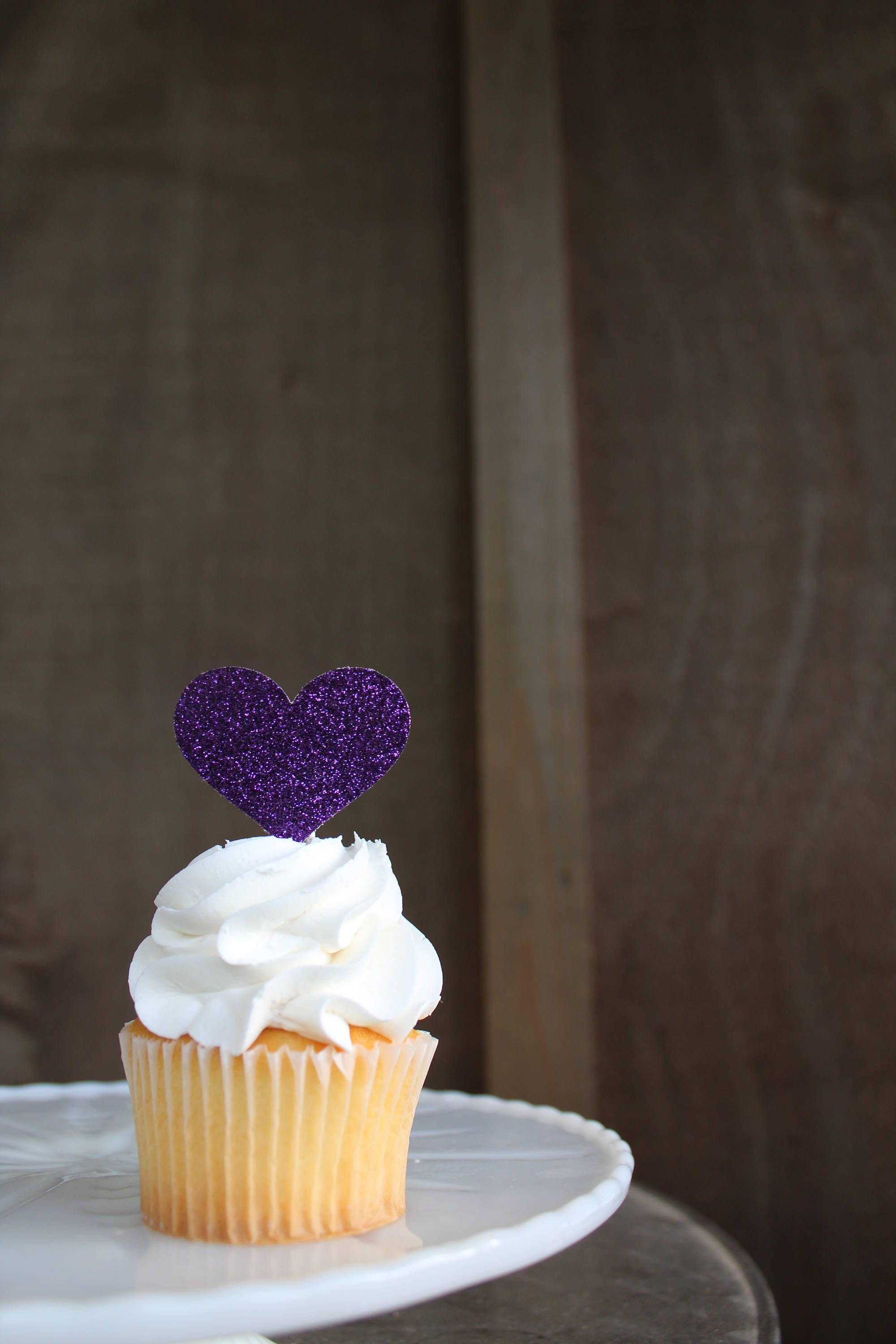 Heart Cupcake Toppers Large 30th Birthday Decor Princess Tea Party GLITTER