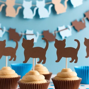 Gatito / Adornos para cupcakes o confeti / Formas troqueladas / CARTULINA