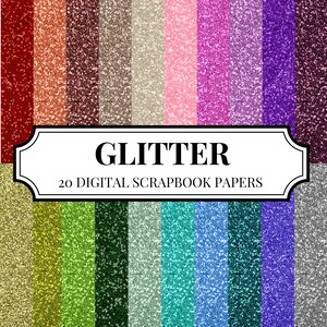 DIGITAL Paper Pack | GLITTER | 20 Scrapbook Paper Pages