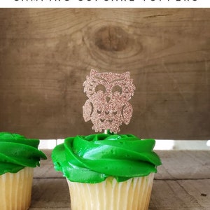 Owl Confetti and Cupcake Toppers Kids Camping Party Decorations GLITTER image 1