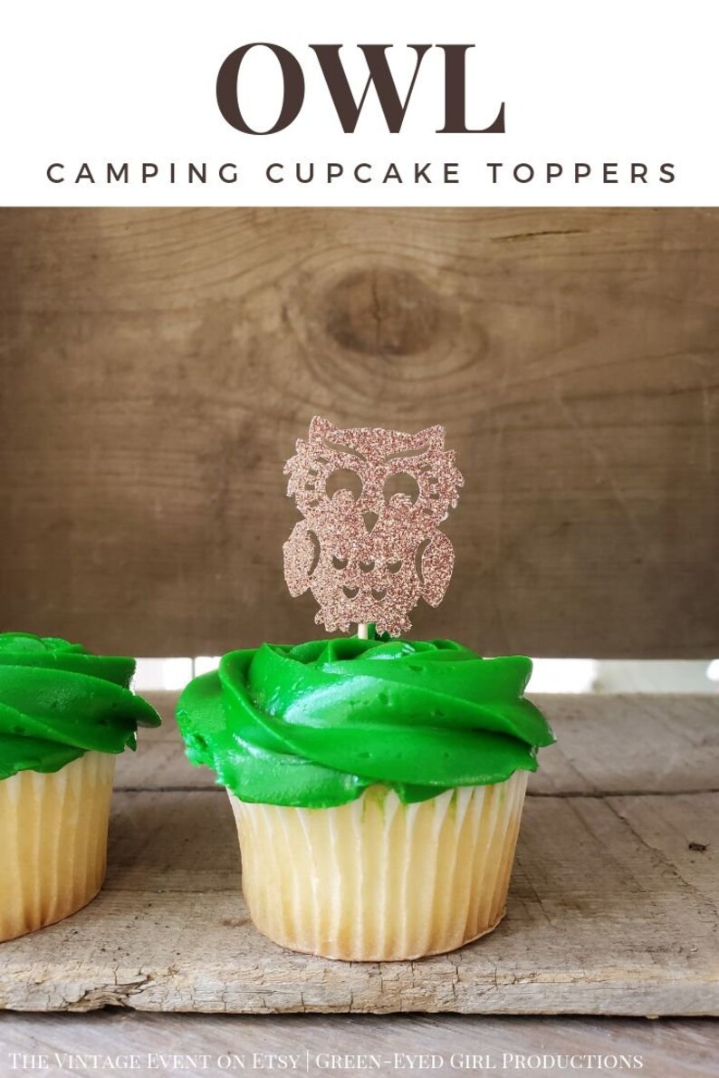 Owl Confetti and Cupcake Toppers Kids Camping Party Decorations GLITTER image 1