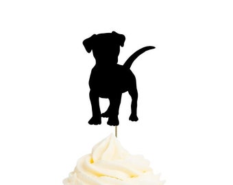 Pit Puppy | Cupcake Toppers or Confetti | Die Cut Shapes | CARDSTOCK