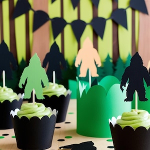 Sasquatch / Adornos para cupcakes o confeti / Formas troqueladas / CARTULINA