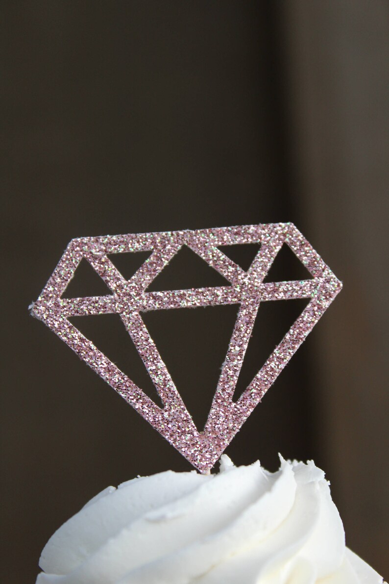 Rose All Day Diamond Ring Cupcake Toppers Bachelorette Etsy