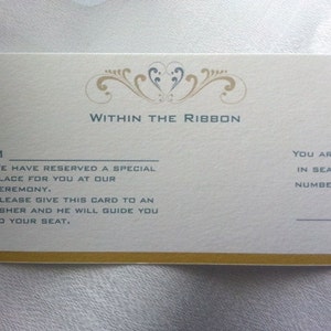 Within the Ribbon Seating Chart Cards Wedding Invitations Inserts, Wedding Planning image 1