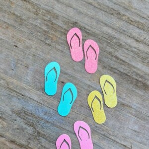 Confeti de chanclas, formas troqueladas, decoraciones para fiestas de cumpleaños / GLITTER