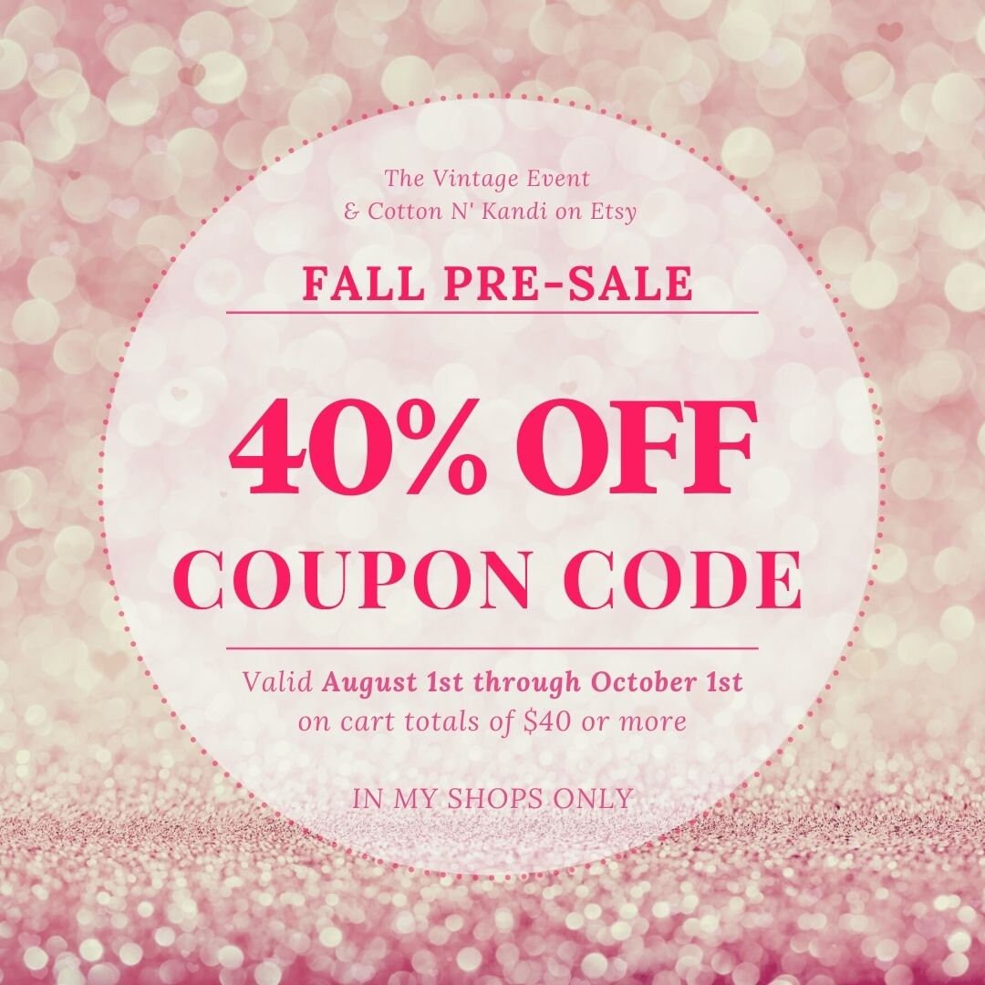 The Vintage Event Only shop Coupon 40 OFF Coupon Code Etsy