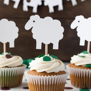 Ovejas / Adornos para cupcakes o confeti / Formas troqueladas / CARTULINA