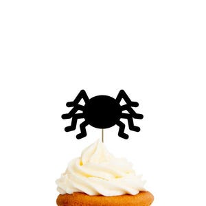 Araña / Adornos para cupcakes o confeti / Formas troqueladas / CARTULINA
