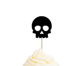 Skull | Cupcake Toppers or Confetti | Die Cut Shapes | CARDSTOCK