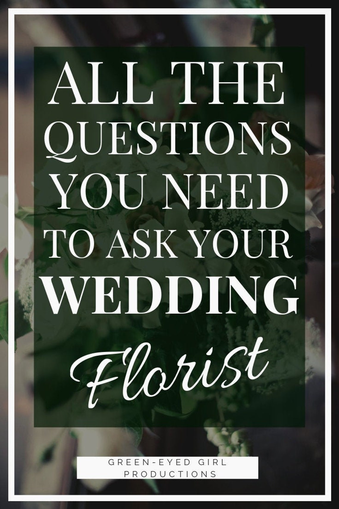 Florist Wedding Planner Questions to Ask Worksheet Wedding Etsy