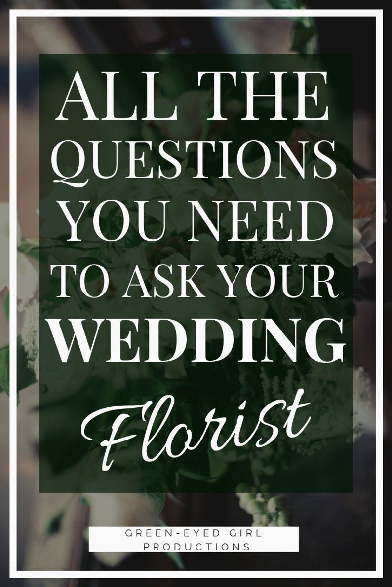 Florist Wedding Planner Questions to Ask Worksheet Wedding Etsy