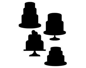 Wedding Cake | Cupcake Toppers or Confetti | Die Cut Shapes | CARDSTOCK