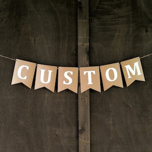 Custom Letter Banner | 3&quot; | COLOR Letters on CRAFT Flags