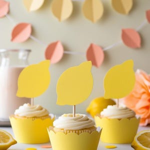 Limones / Adornos para cupcakes o confeti / Formas troqueladas / CARTULINA