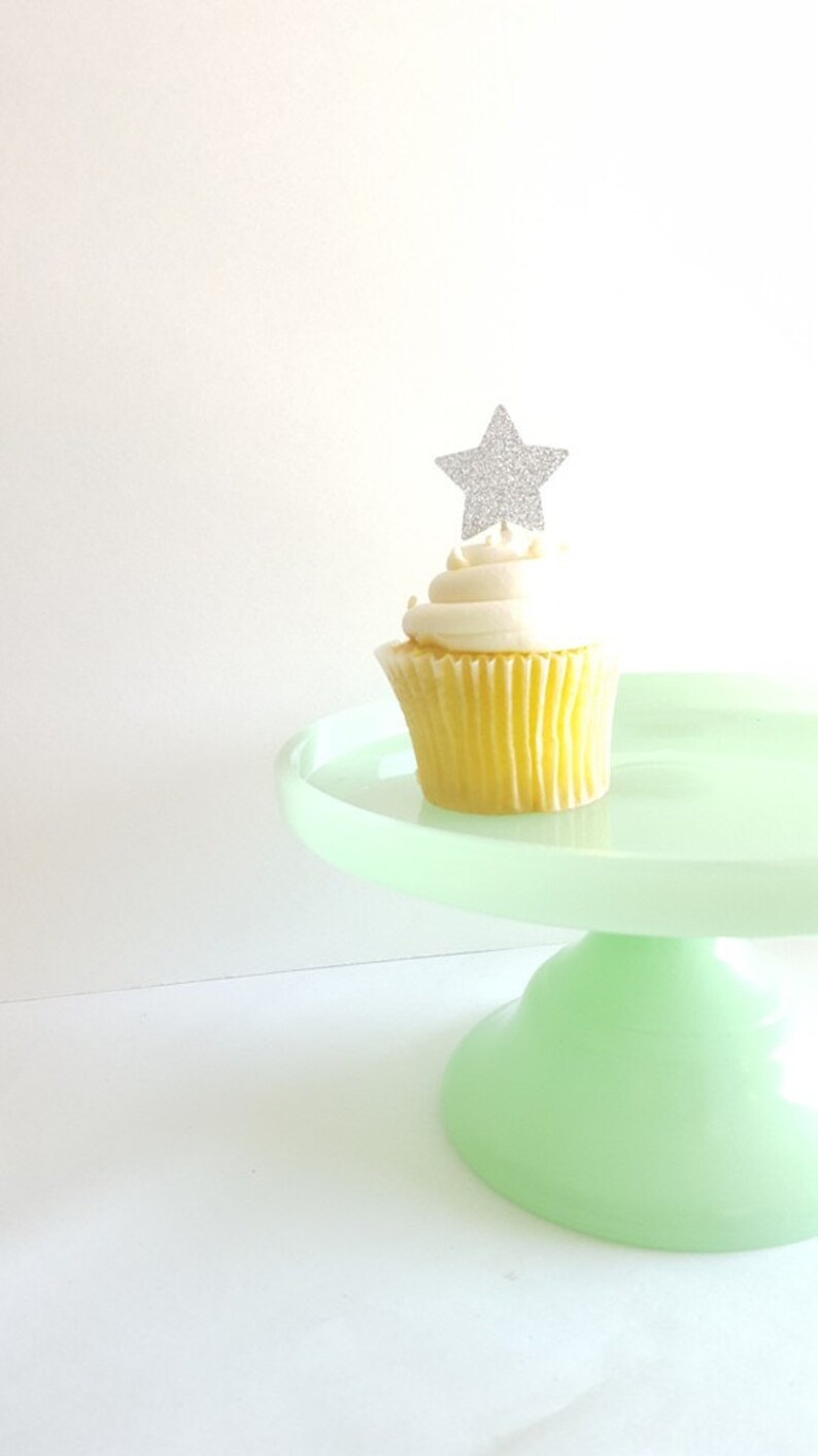 Star Cupcake Toppers Graduation Party, Space Party Decorations GLITTER image 7