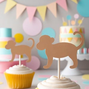 Mono / Adornos para cupcakes o confeti / Formas troqueladas / CARTULINA