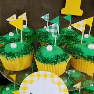 Golf Flag Cupcake Toppers | Golf Birthday Birthday Decorations, Fathers Day Golf