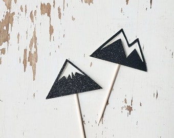 Mountain Cupcake Toppers | Mountain Baby Shower, Adventure Awaits