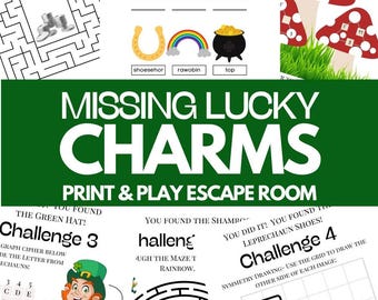 St Patrick's Day Escape Room | Missing Lucky Charms | Class Party Theme | PRINTABLE