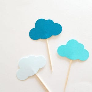 Adornos para cupcakes en forma de nube o confeti / Formas troqueladas / CARTULINA
