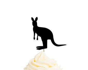 Kangaroo | Cupcake Toppers or Confetti | Die Cut Shapes | CARDSTOCK