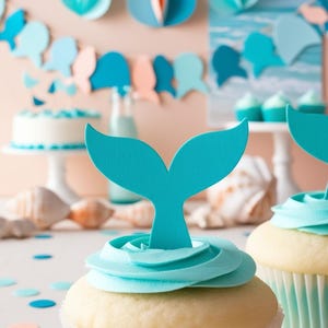 Cola de sirena / Adornos para cupcakes o confeti / Formas troqueladas / CARTULINA