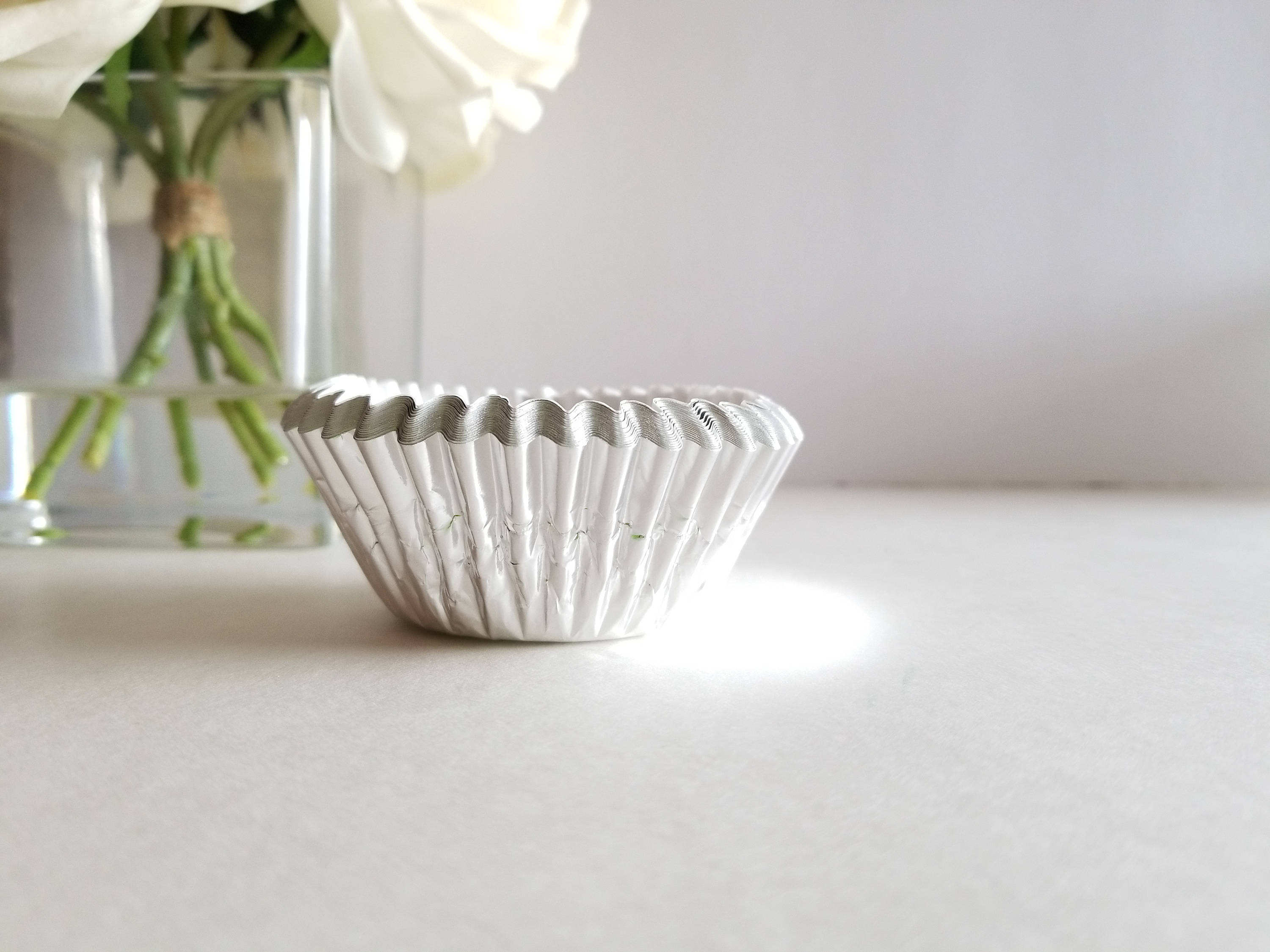 Cupcake Cups 32 Cupcake Wraps Cupcake Baking Cups Camping Party Decorations White Silver