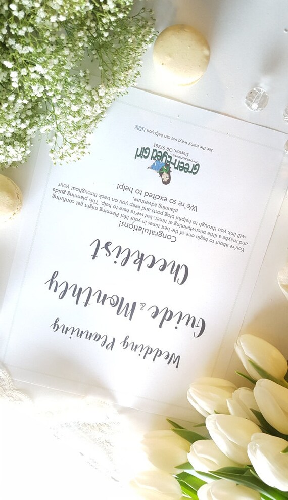 monthly checklist wedding printable wedding planner binder etsy monthly planning guide