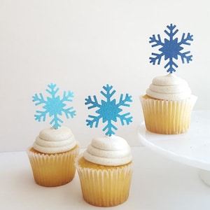 Snowflake Confetti or Cupcake Toppers | BIG | Winter Birthday Party Decorations | GLITTER