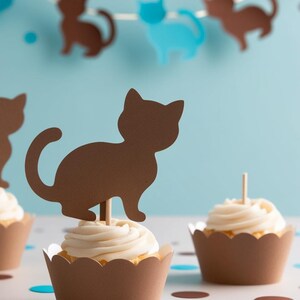Gatito / JUGAR / Adornos para cupcakes o confeti / Formas troqueladas / CARTULINA