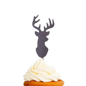 Confeti de ciervo y adornos para cupcakes / CIERVO / Formas troqueladas, decoraciones para fiestas / BRILLO