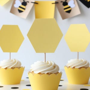 Hexágono / Adornos para cupcakes o confeti / Formas troqueladas / CARTULINA