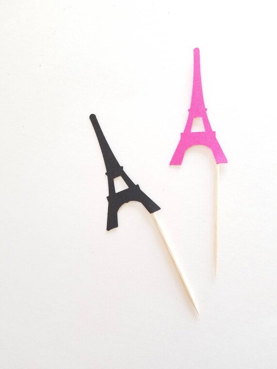 Eiffel Tower Cupcake Toppers Paris Theme Party Vegas Etsy
