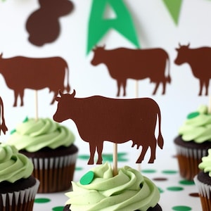 Vaca / Adornos para cupcakes o confeti / Formas troqueladas / CARTULINA
