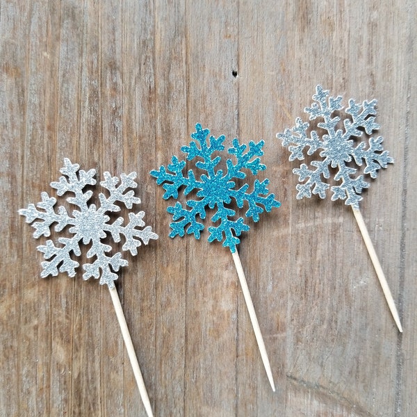Snowflake Cupcake Toppers Etsy