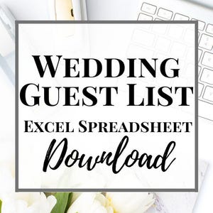 Wedding Guest List Excel Spreadsheet