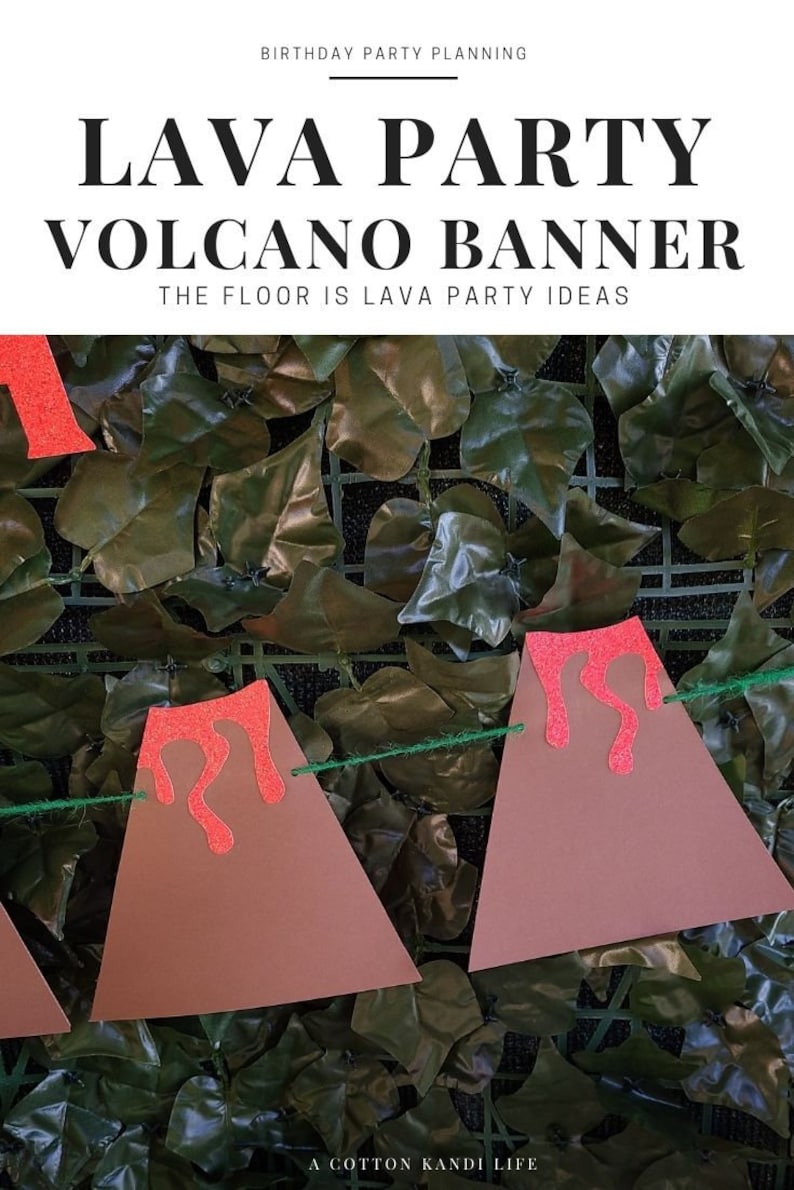 Volcano Banner Wall Hanging  Luau Baby Shower Decorations image 1